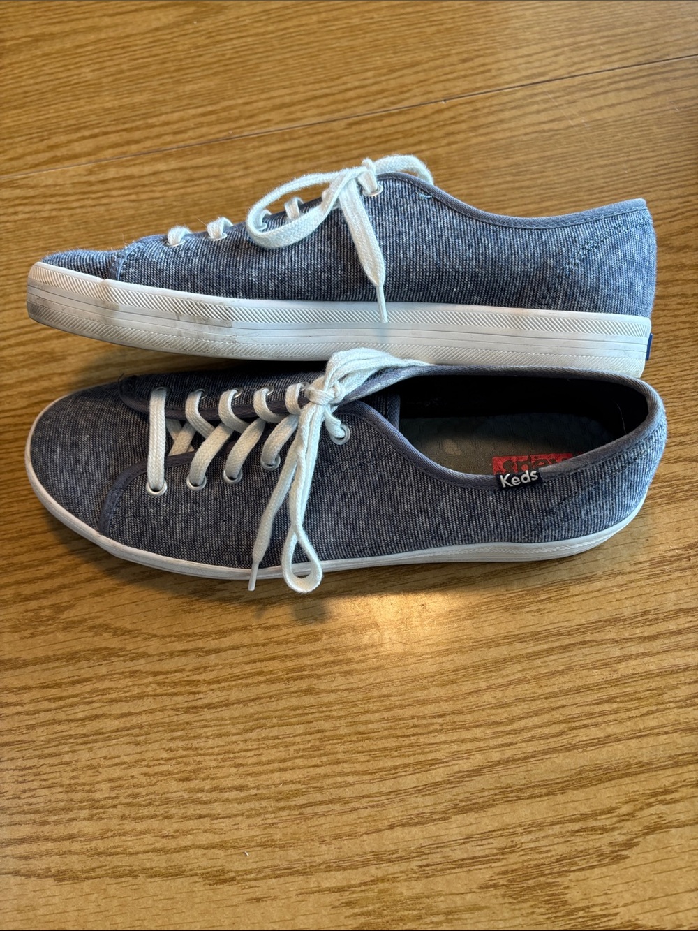 Keds Grey/Blue Heather Canvas Low-Top Sneakers